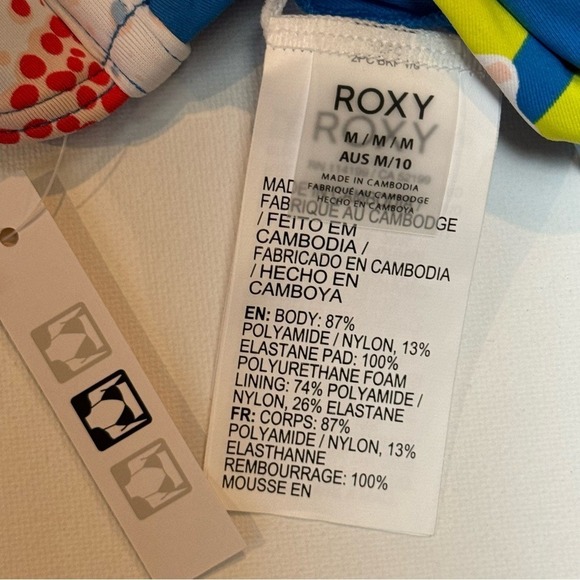 ROXY She Just Shines Separate Underwired D-Cup Bikini Top - Floral/ Blue, Size M - Picture 9 of 13